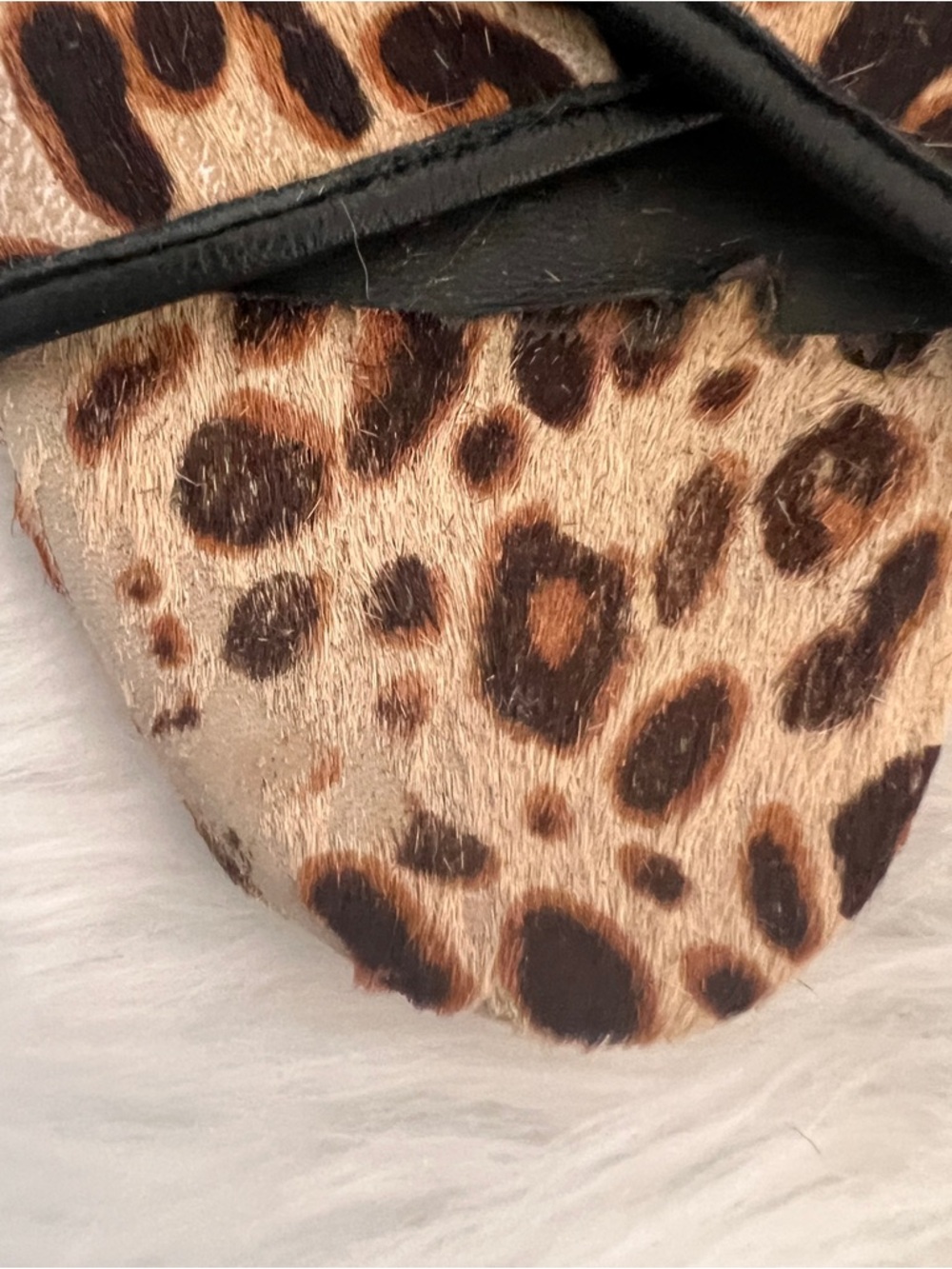 🔥🔥3/$25 J. CREW Calf Hair Leopard Print Slide 7.5 FLAWED - Picture 5 of 10